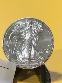 2017  .999 1 OZ Silver Eagle $1 Dollar Coin