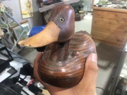 Hand Carved Wood Duck Decoy by Don Hill  Signed