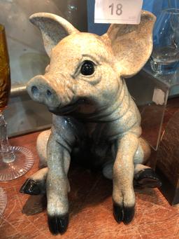 Kitty's Critters "Webster" Sitting Pig