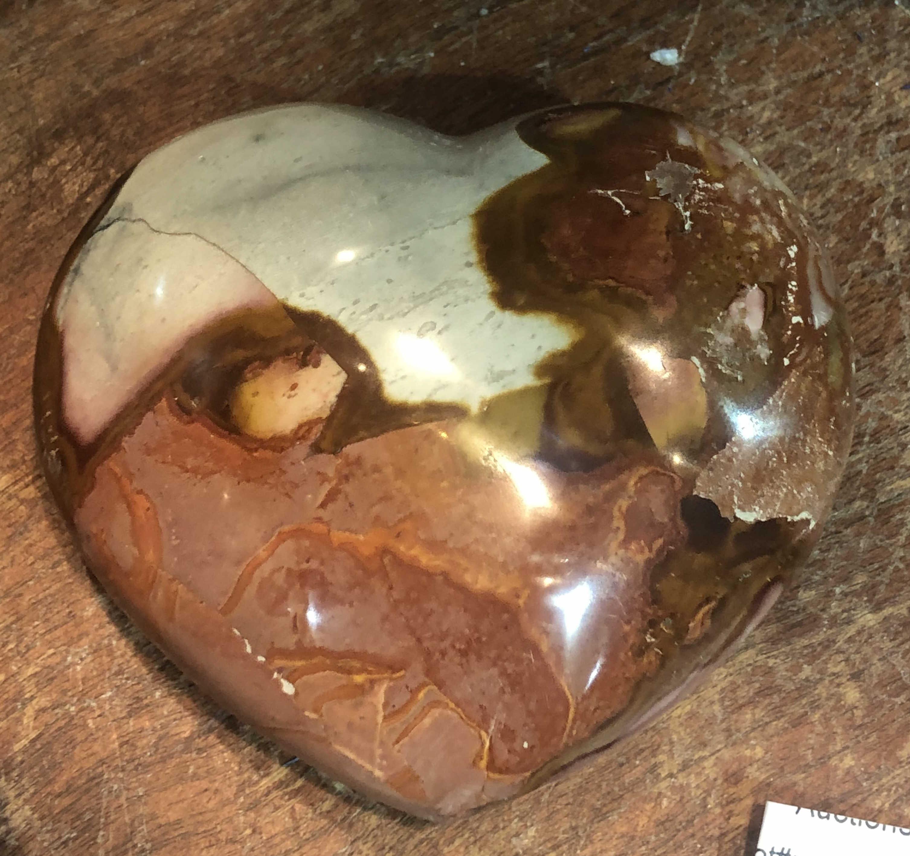 Jasper Colored Heart Shaped Rock