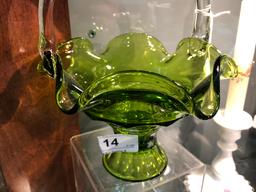 Green Glass Basket