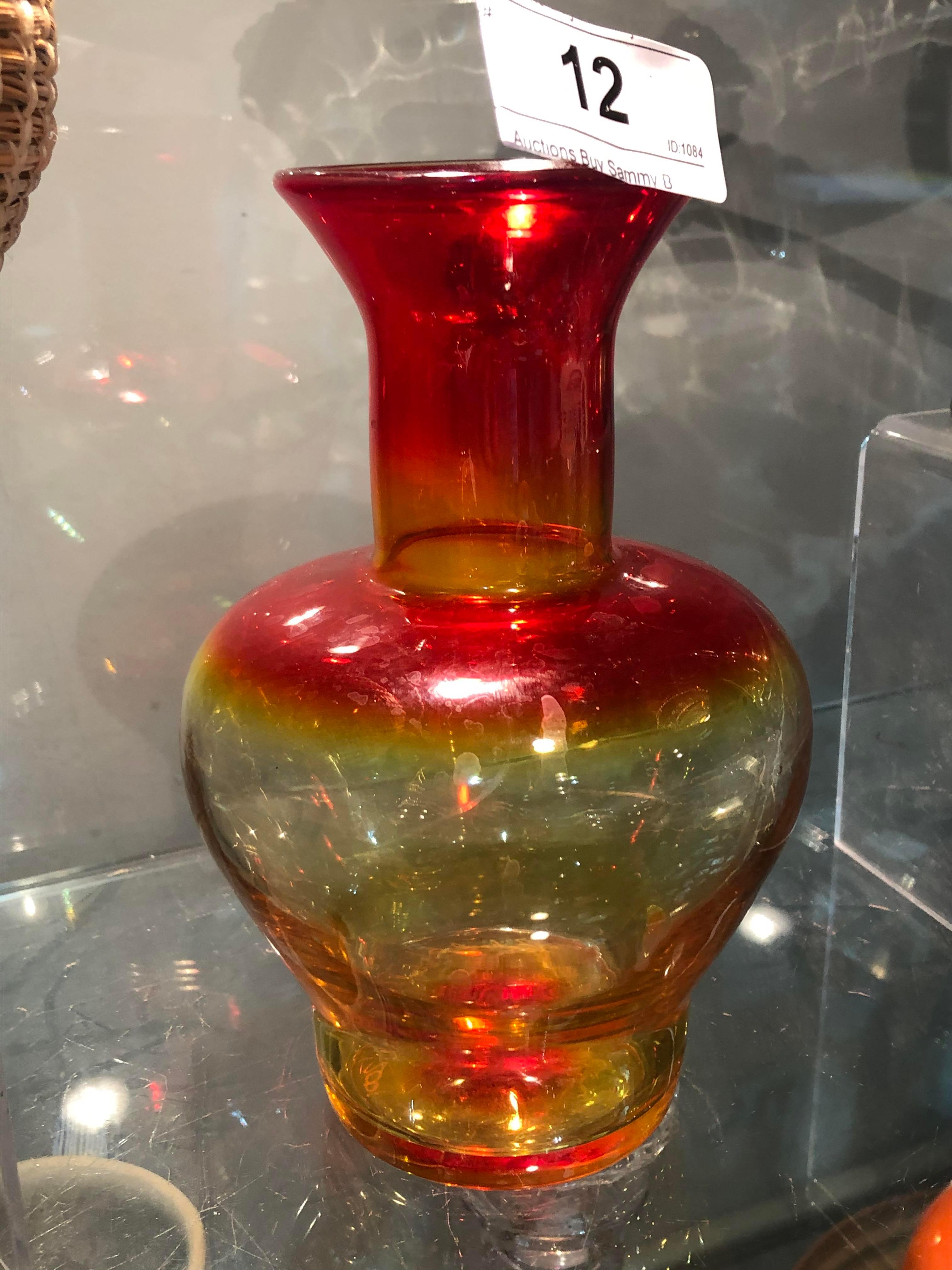 Amberina Vase Signed Richard Blenko 2001