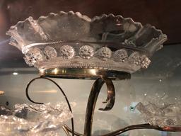 Vintage Condiment Set on Silver Plate Stand w/ 4