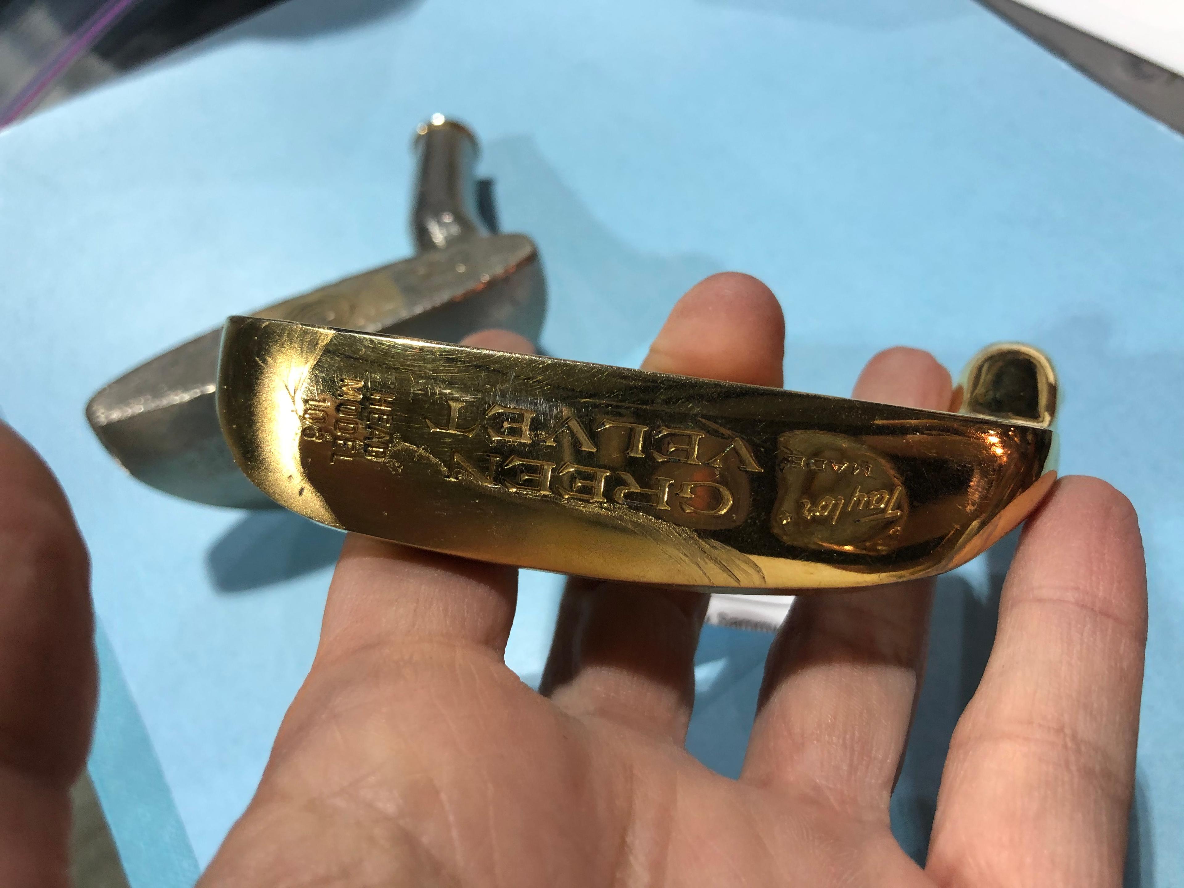 2 Gold Plated Golf Putter Club Heads