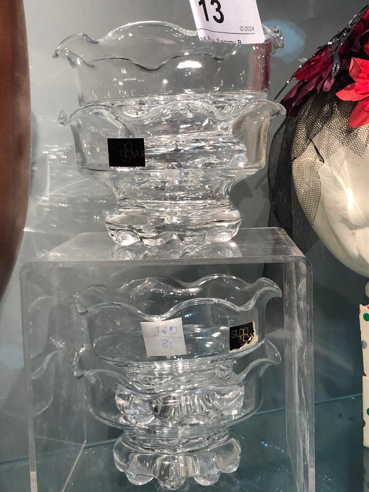 4 Glass "Studio Nova" Japan Crystal Bowls