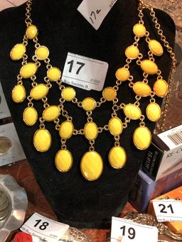 Yellow and Blue Reversible Necklace