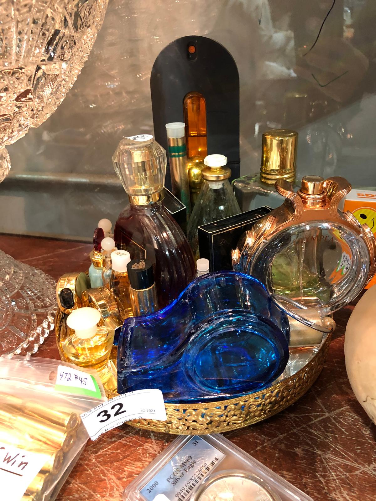 Perfume Bottles and Mirror Holder