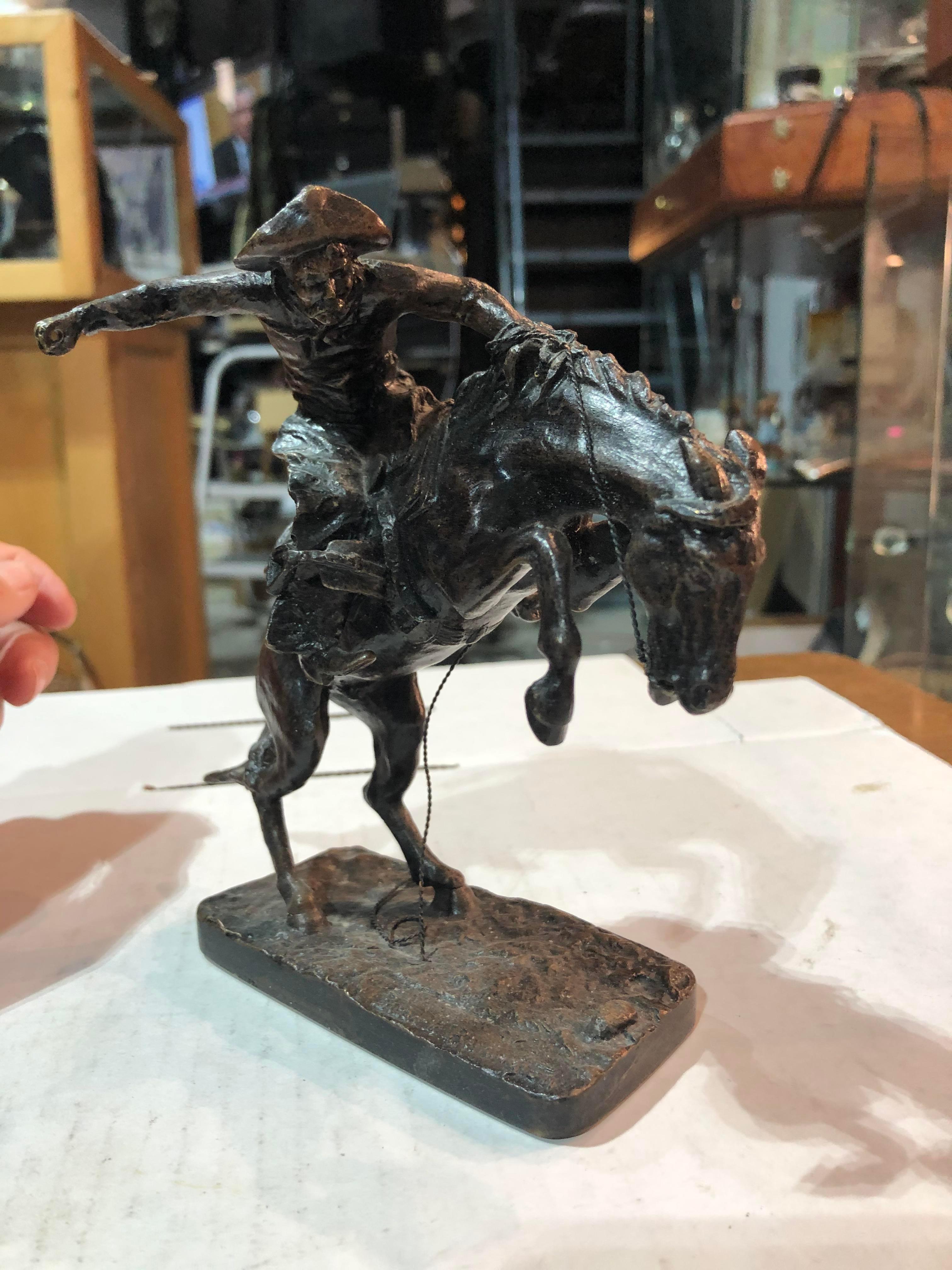 Small "Bronco Buster" Remington Statue