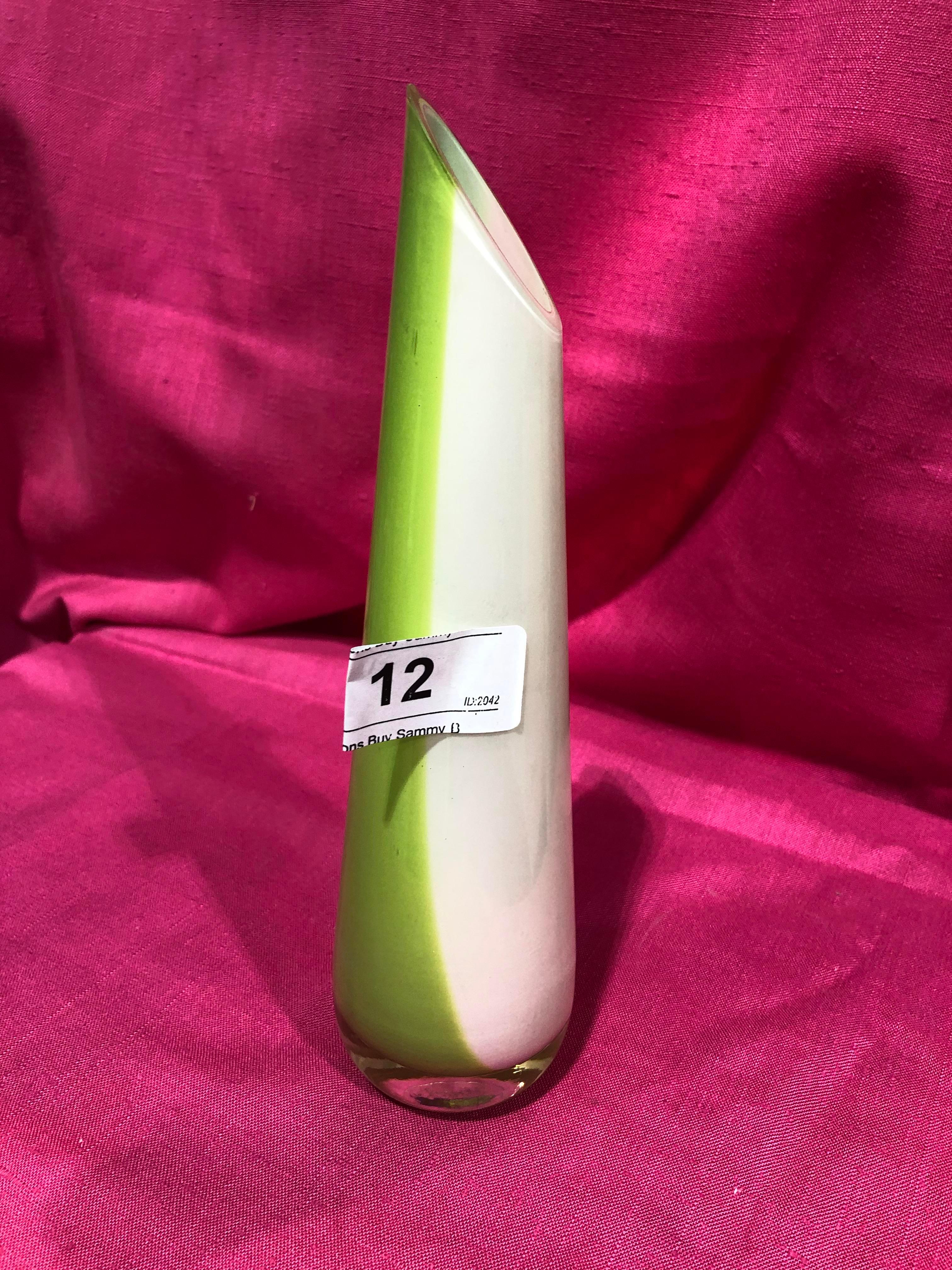Viking Glass Opaque Green Vase