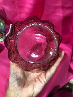 Fenton Pink Scalloped Edge Vase