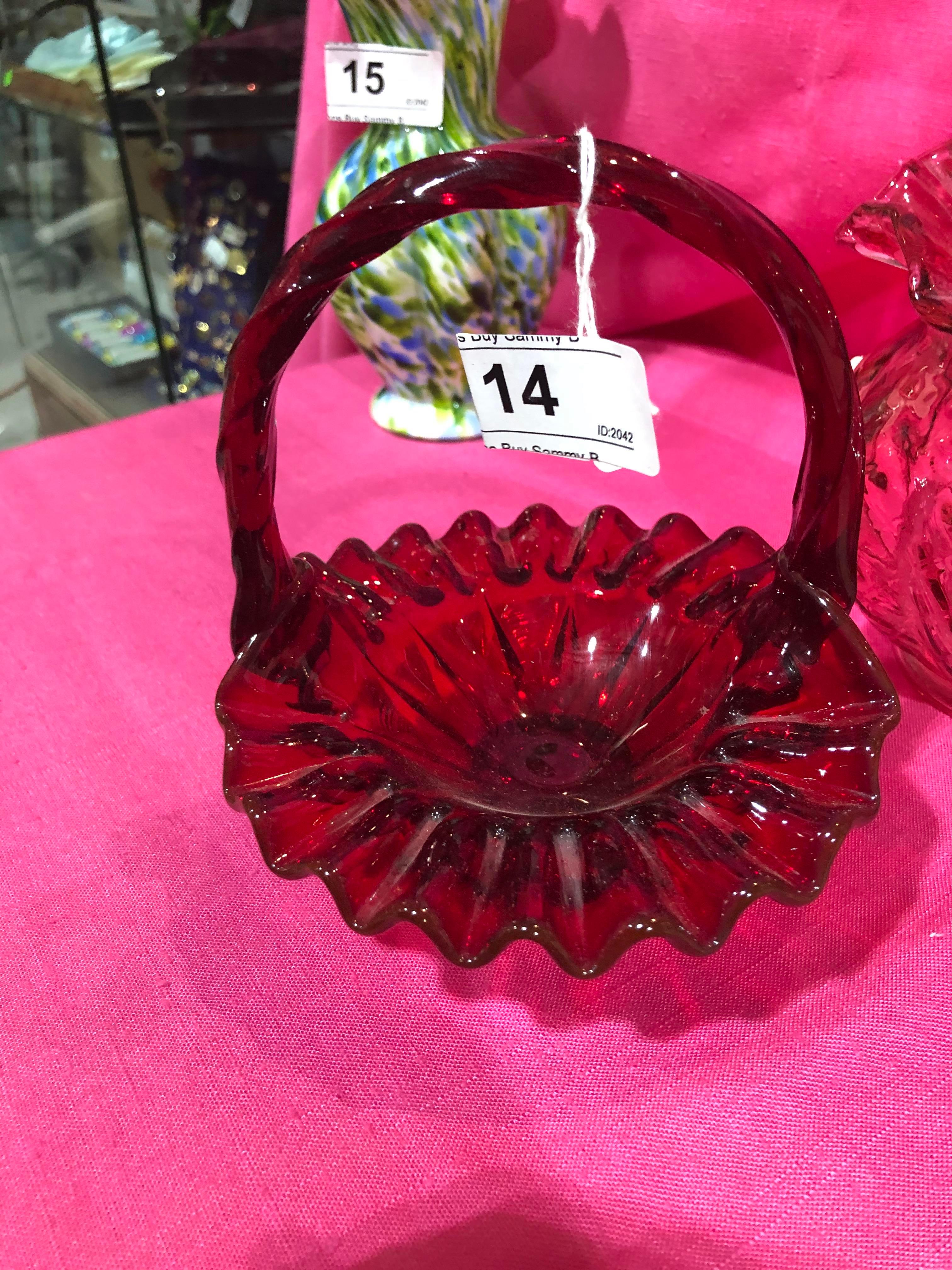 Red Fenton Basket