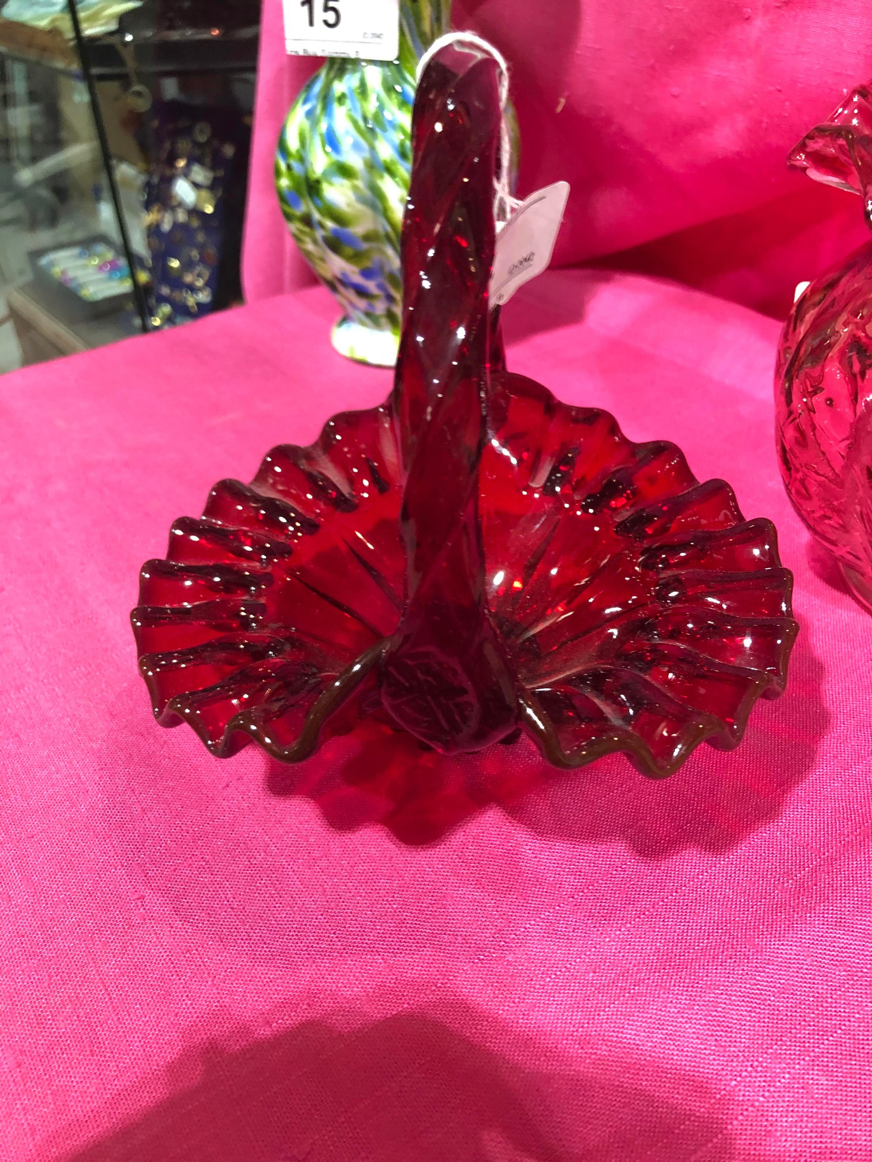 Red Fenton Basket