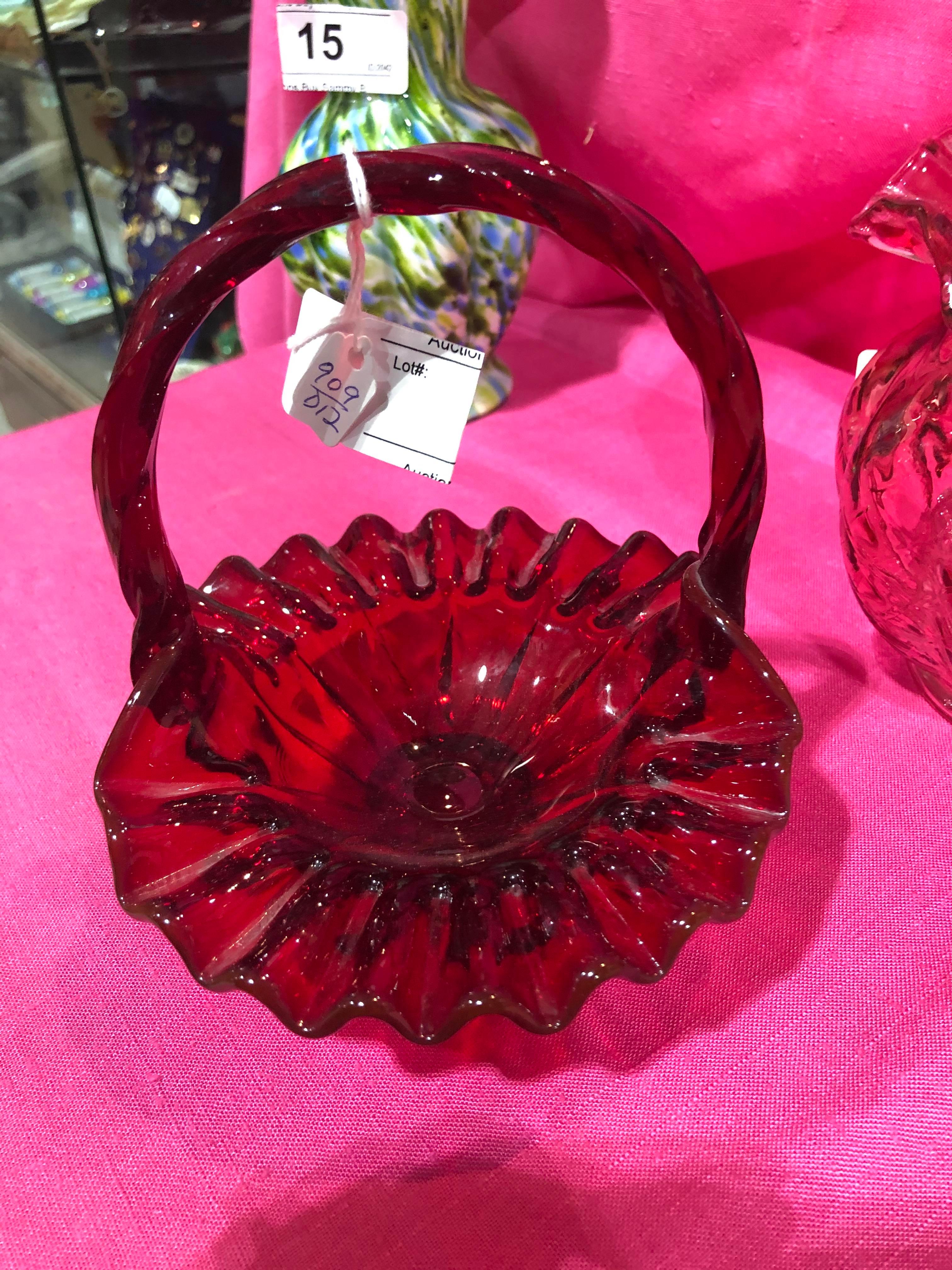 Red Fenton Basket