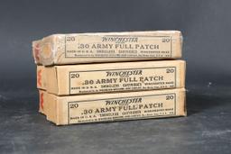 3 bxs Winchester .30-40 krag ammo