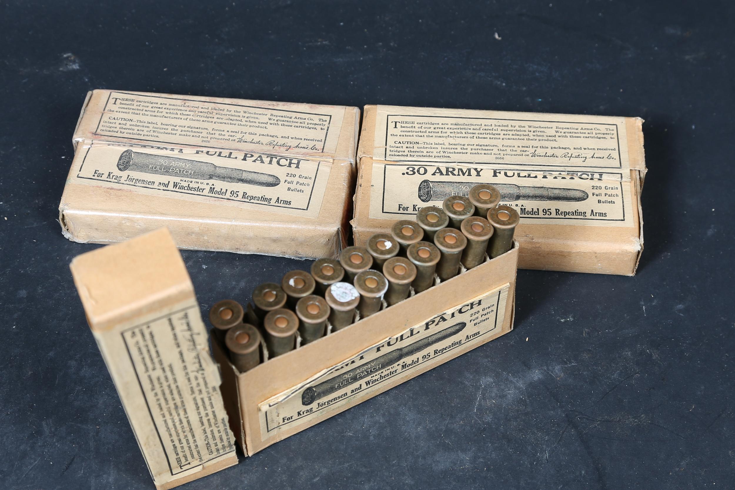 3 bxs Winchester .30-40 krag ammo