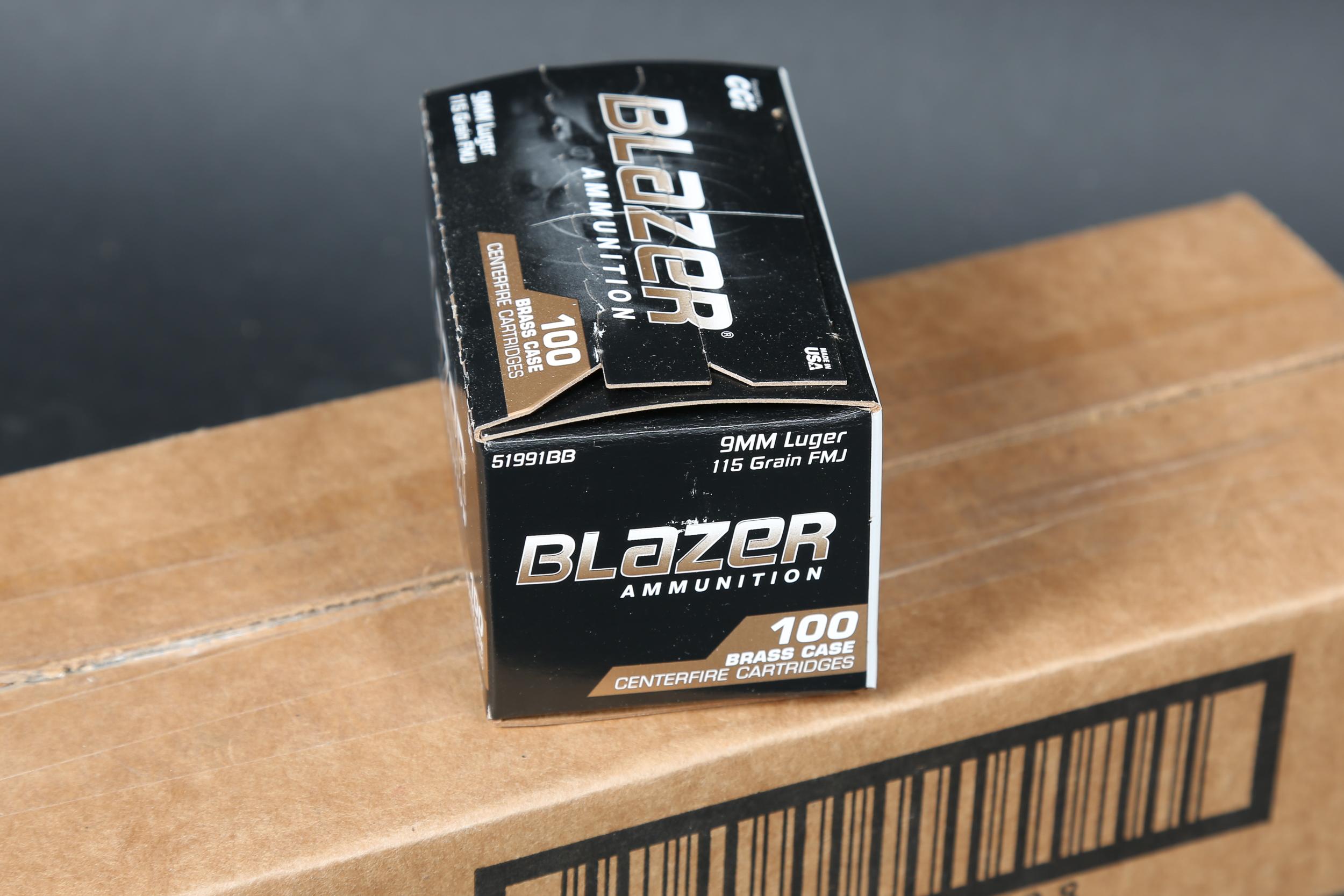 Case of Blazer 9mm Ammo