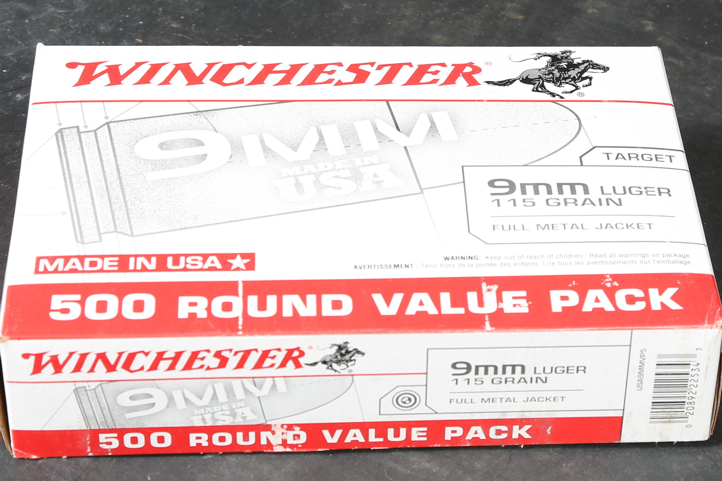 Case of Winchester 9mm Ammo