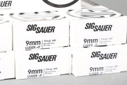 10 bxs Sig Sauer 9mm+P ammo