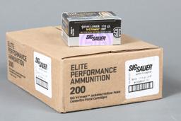 200rds Sig Sauer 9mm Luger ammo