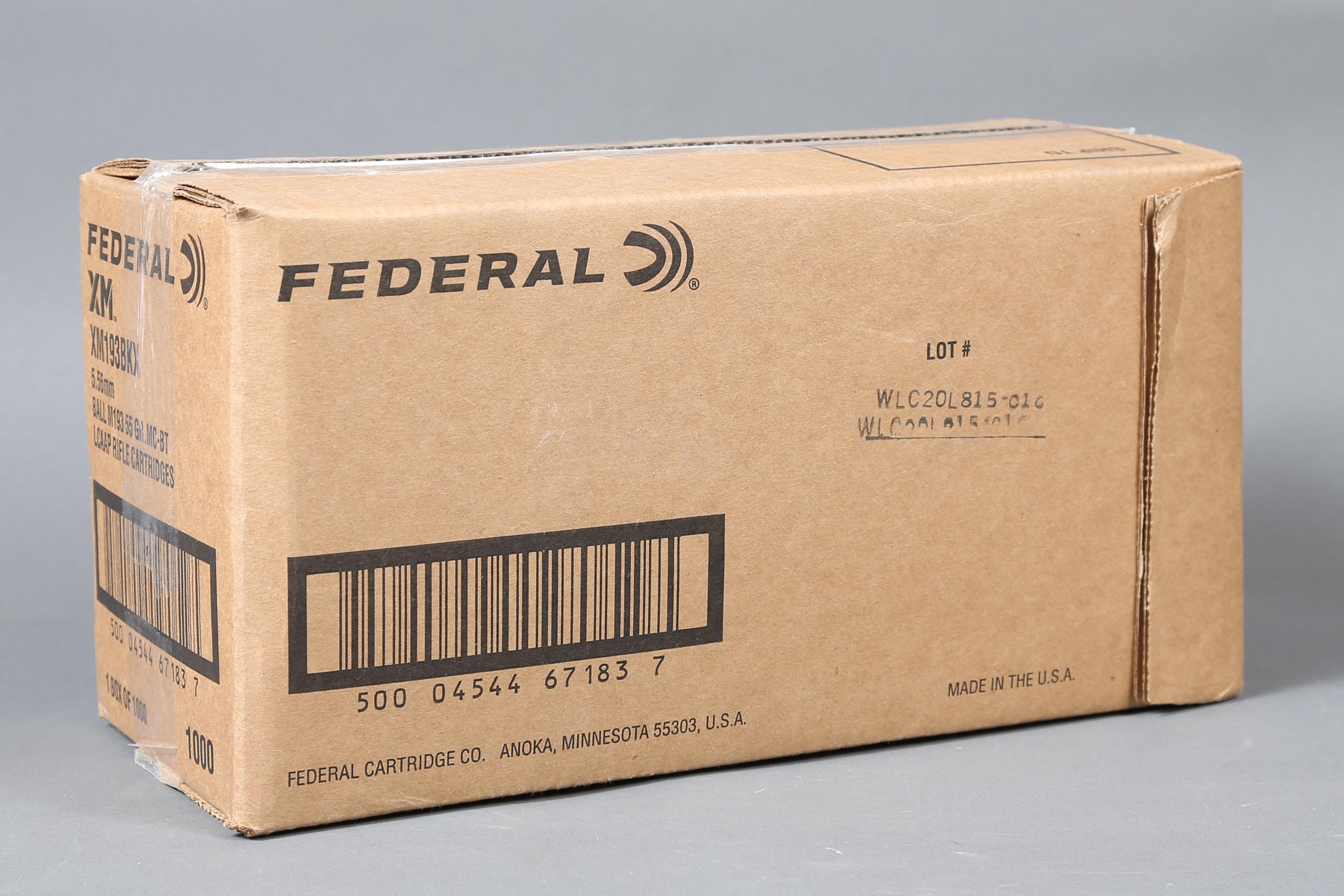 Case of Federal 5.56mm Nato ammo