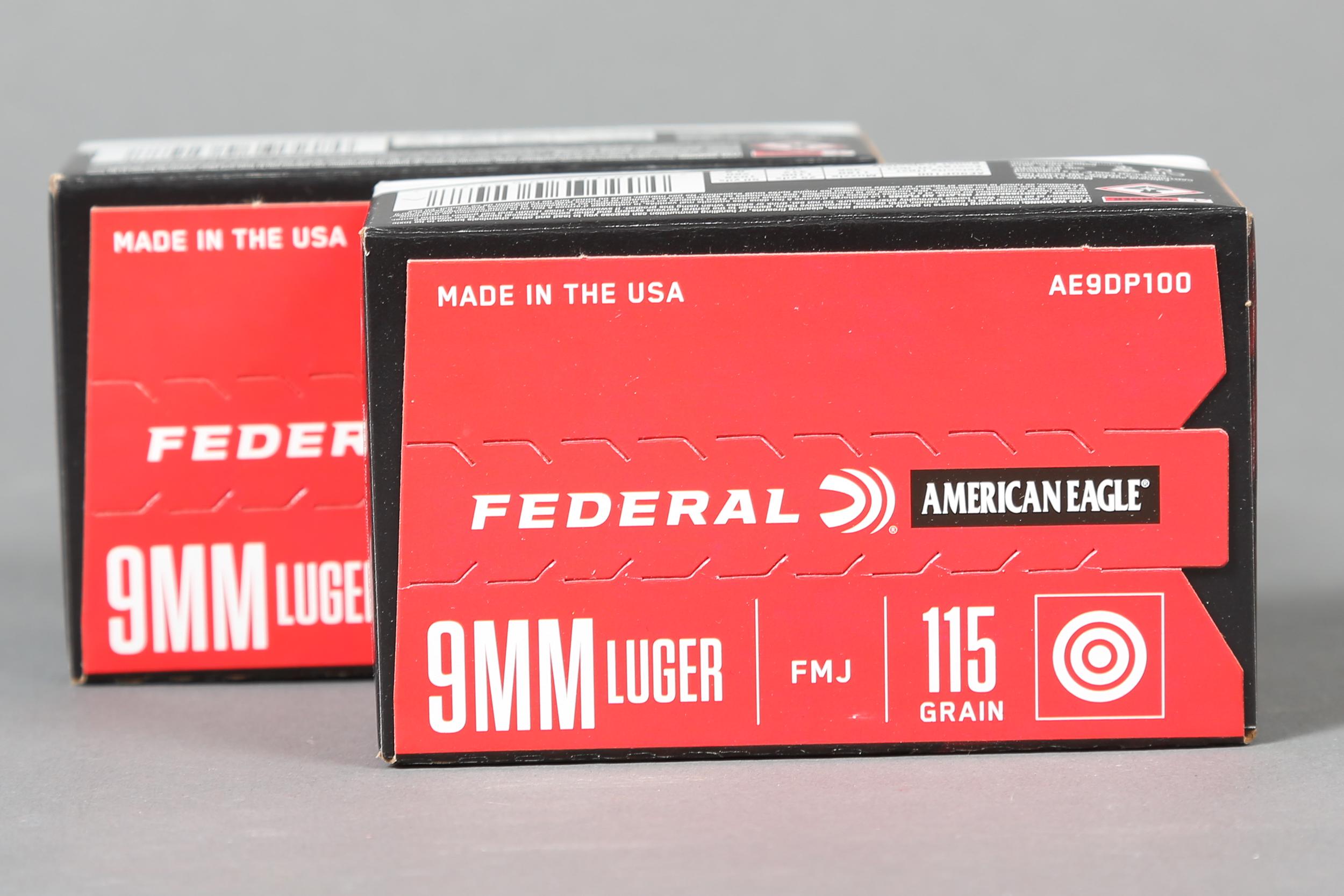 2 bxs Federal 9mm Luger ammo