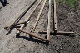 Lot of wagon poles with two eveners