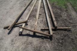 Lot of wagon poles with two eveners