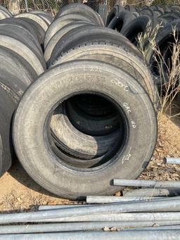 Row of semi tire cases