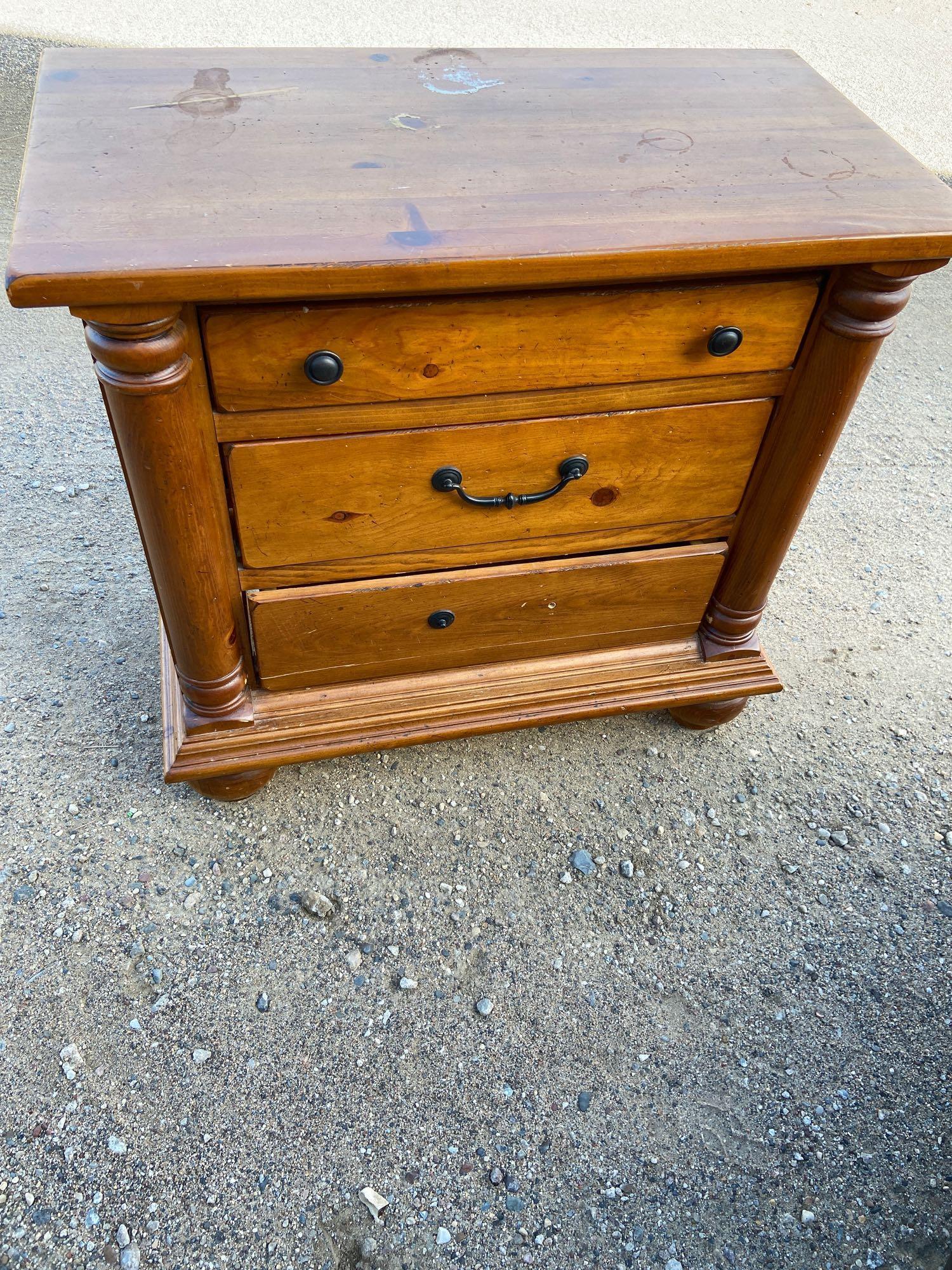 Three drawer cabinet nightstand and dresser