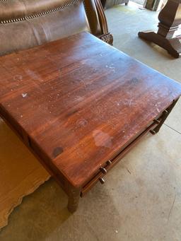 Square rustic coffee table