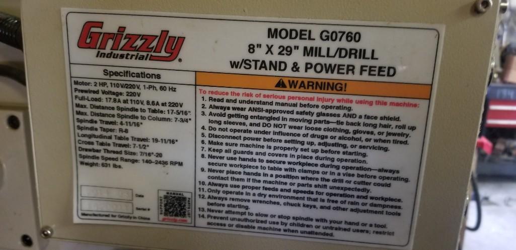 Grizzly Mill/Drill