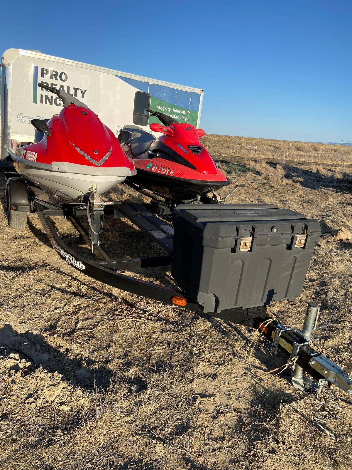 Two jet skis with trailer