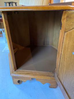 Wood end table cabinet