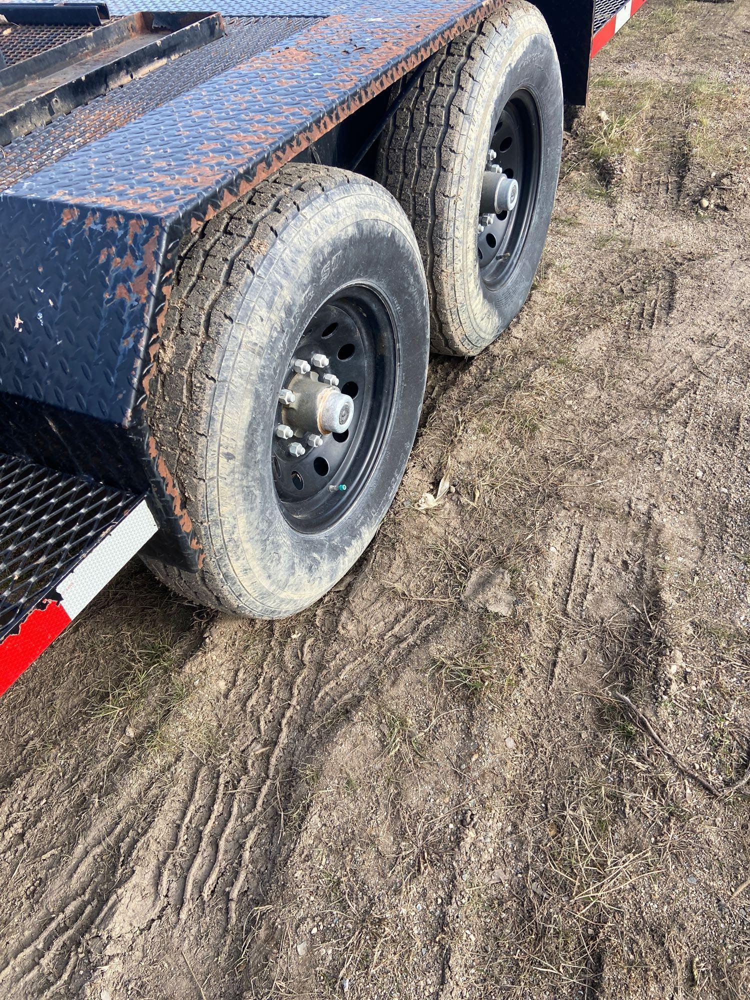 15 foot tandem trailer with 7000 pound axles