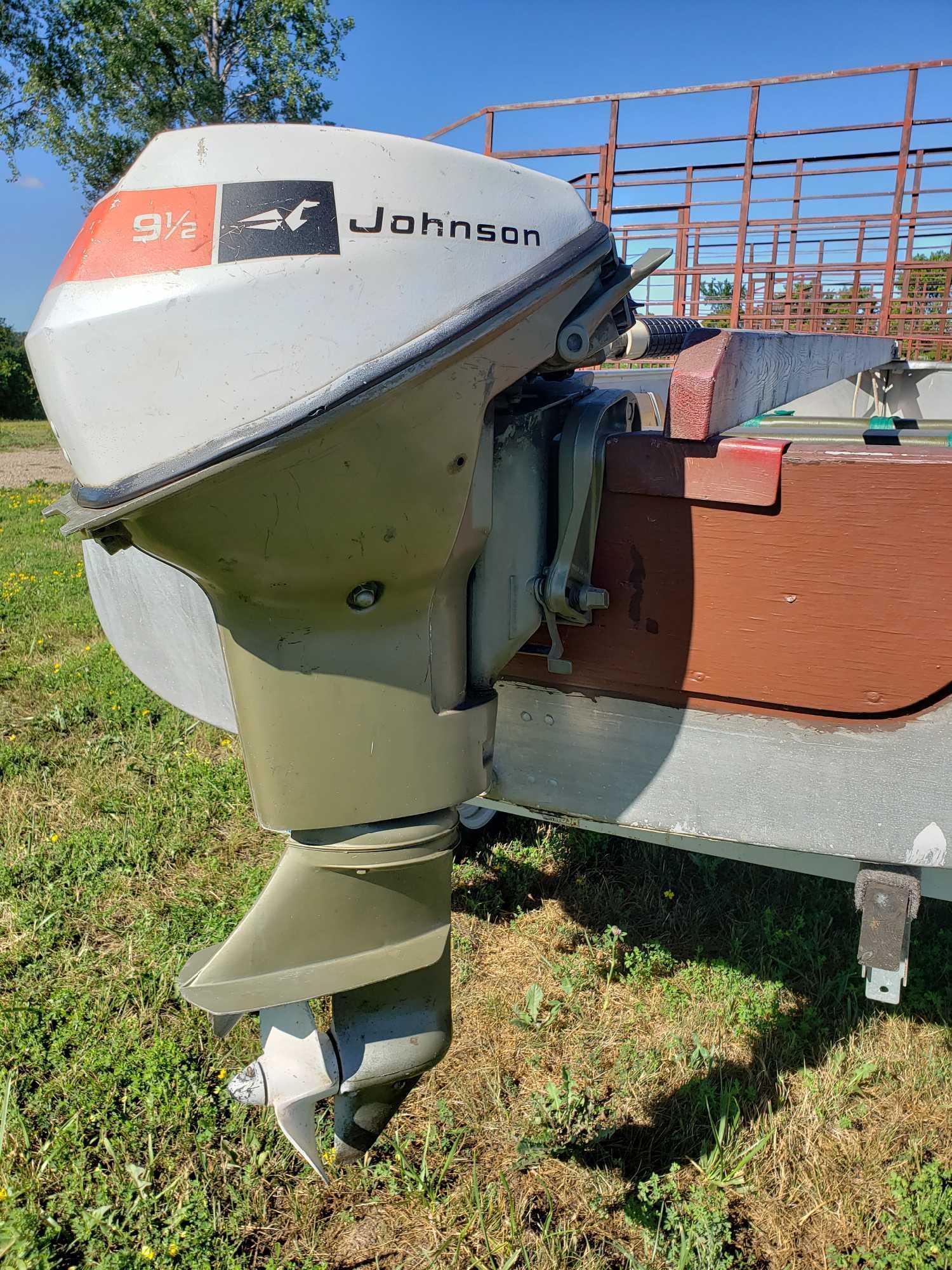 1974 Alumacraft 12 ft. Boat with Trailer and Johnson 9.5 Seahorse Motor