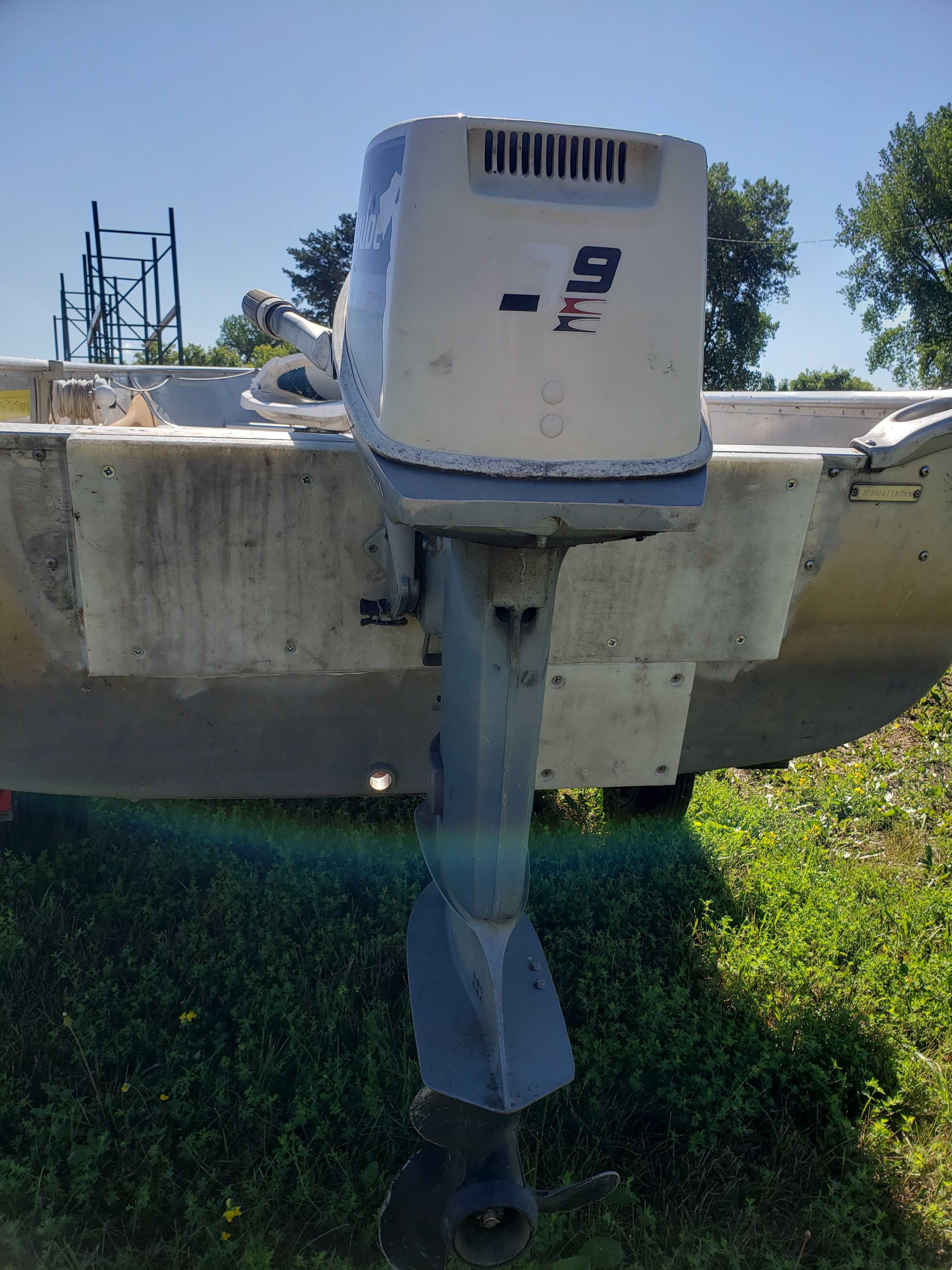 1975 Alumacraft 14 ft. Boat with Evinrude 9.9 Motor and Trailer