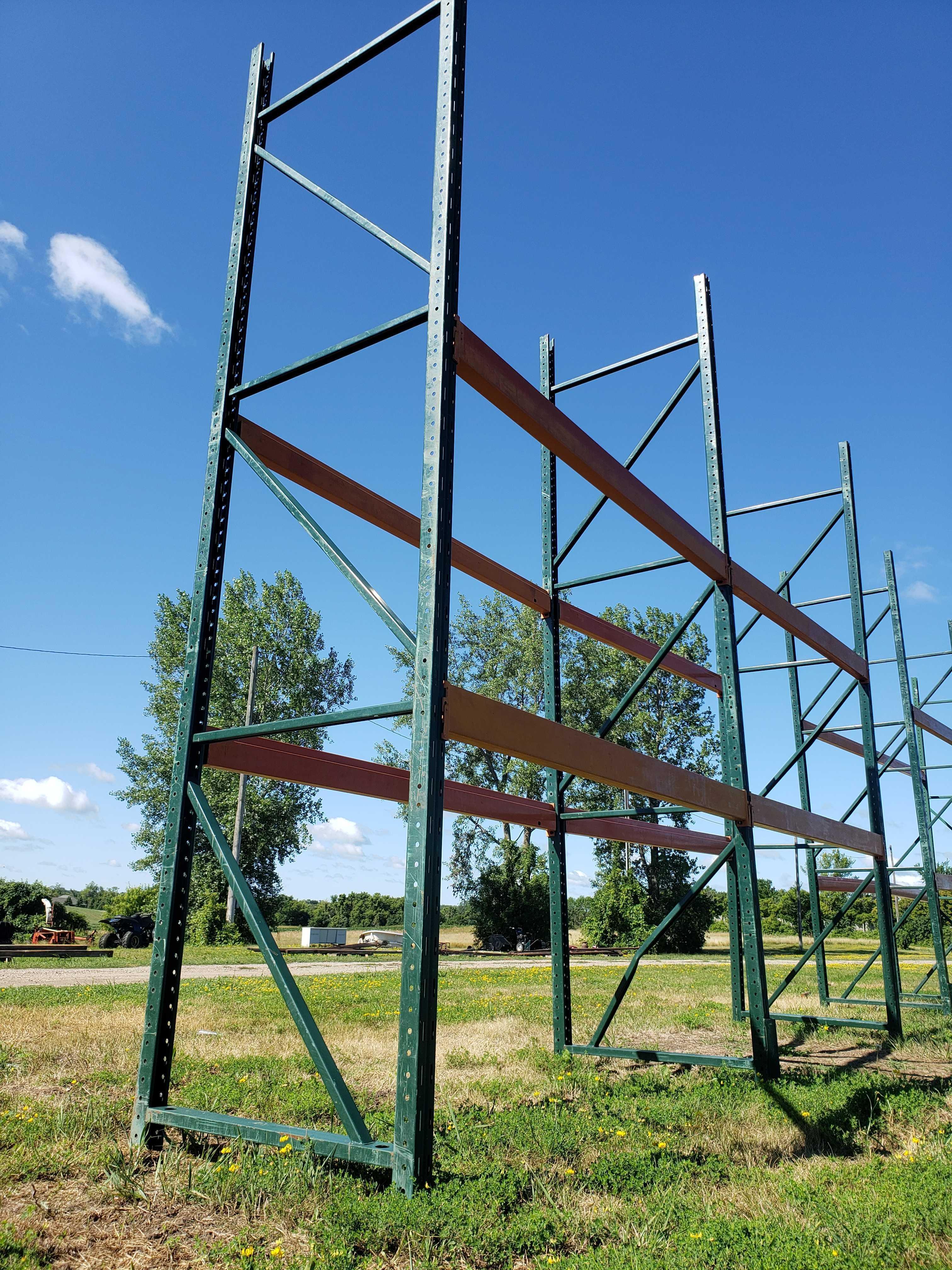 Pallet Racking, Three 14 ft. uprights and Eight 8 ft. beams