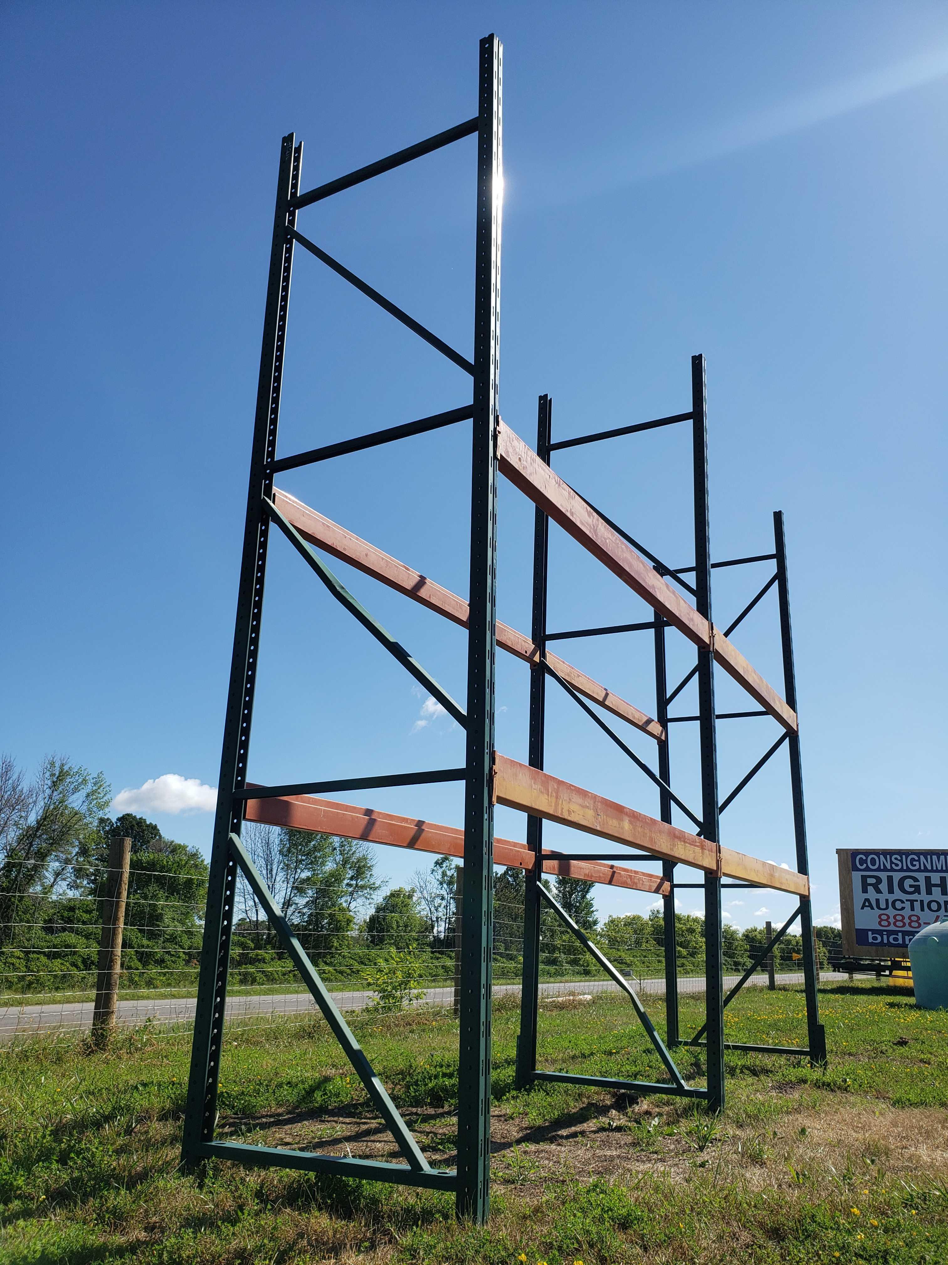 Pallet Racking, Three 14 ft. uprights and Eight 8 ft. beams