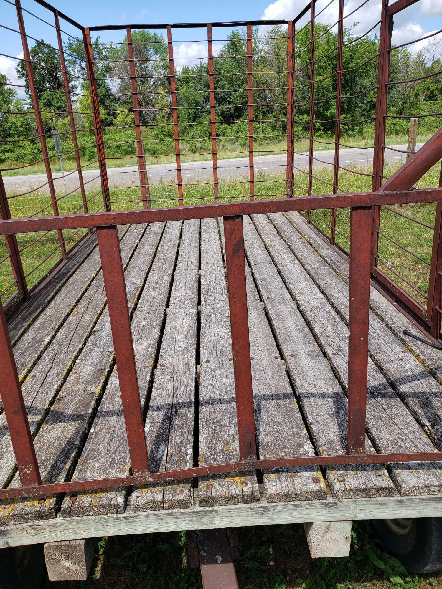 Hay Wagon Trailer, 16x8 ft deck, 7 ft high sides