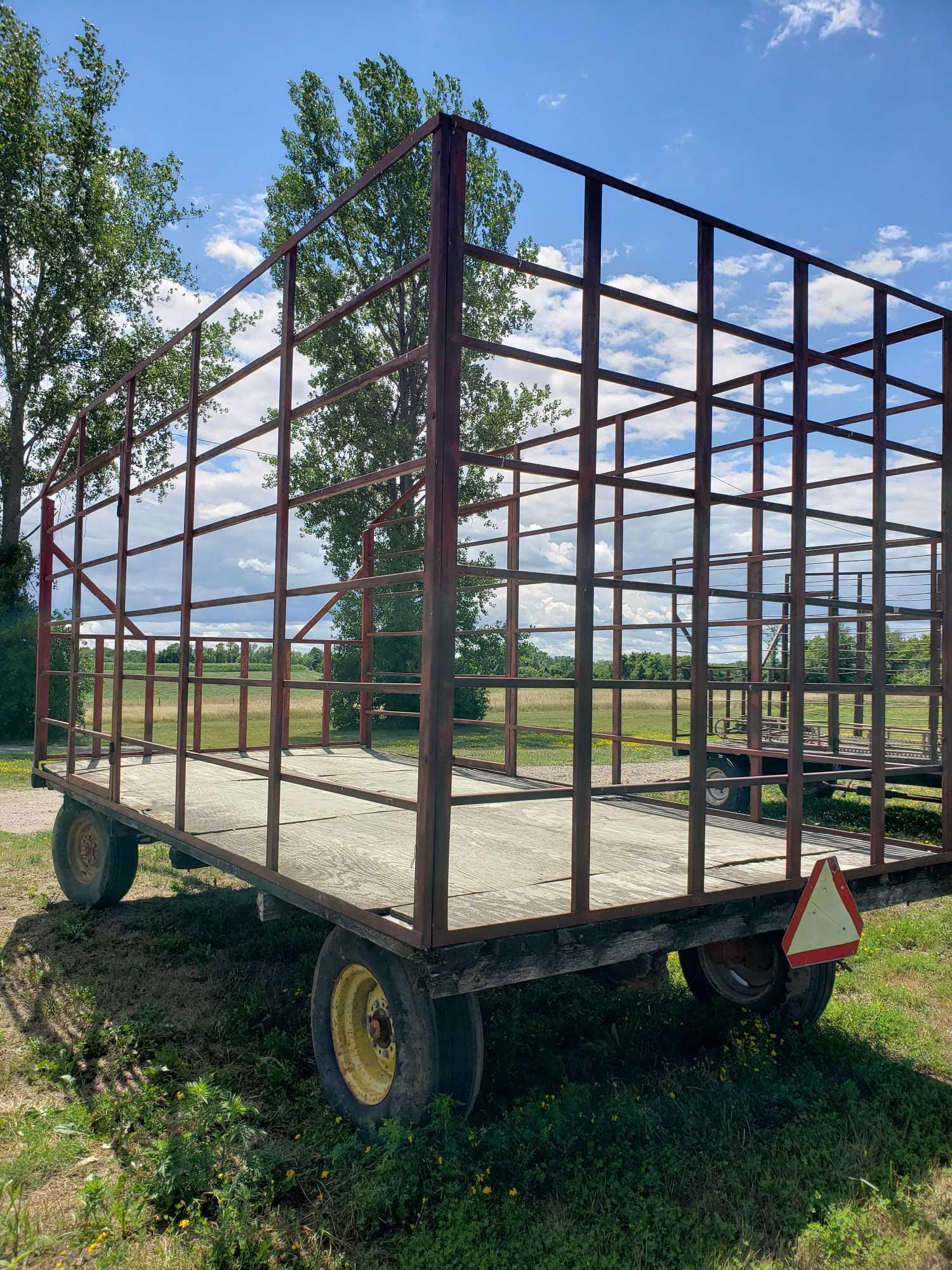 Hay Wagon Trailer, 16x8 ft deck, 7 ft high sides