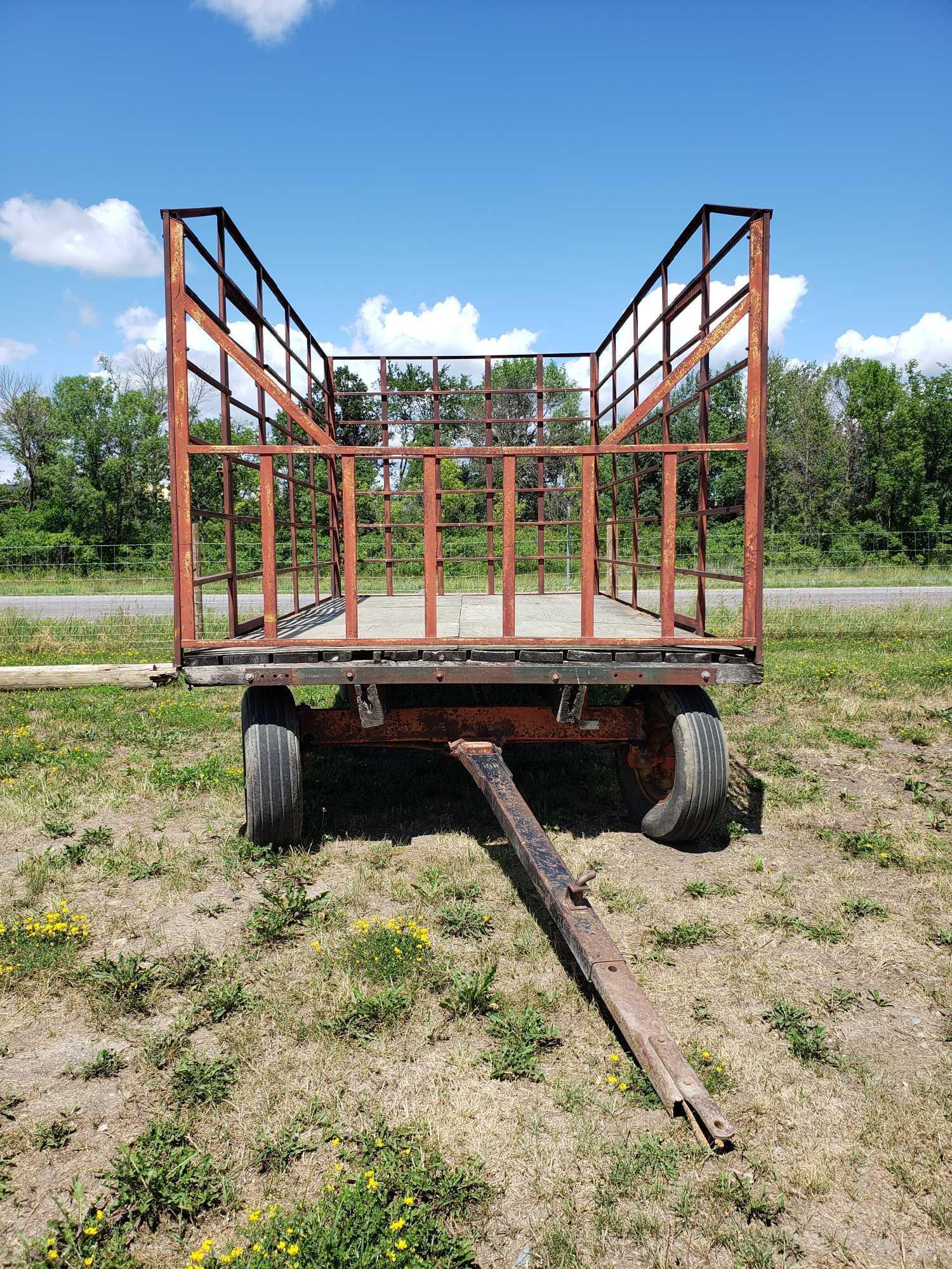 Hay Wagon Trailer, 16x8 ft deck, 7 ft high sides