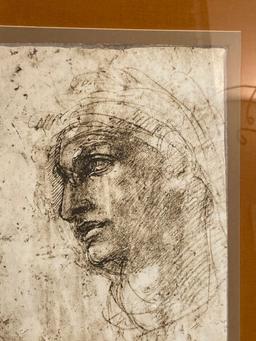 Michelangelo Study of a head print