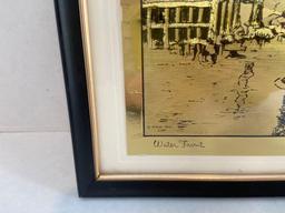 Lionel Barrymore water front gold print