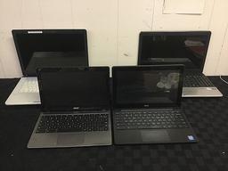 4 laptops DELL, ACER, COMPAQ, SONY Possibly locked, no charger, pd seized, hard drive possibly remov