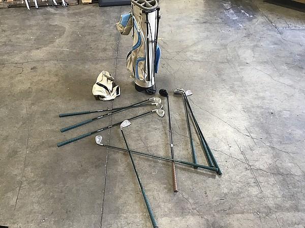 Set of golf clubs with bag