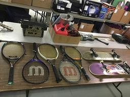 Tennis rackets, stake boards