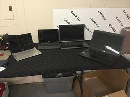 4 laptops HP, DELL, ASUS, POSSIBLY LOCKED No chargers