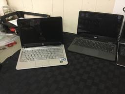 4 laptops HP, DELL, ASUS, POSSIBLY LOCKED No chargers