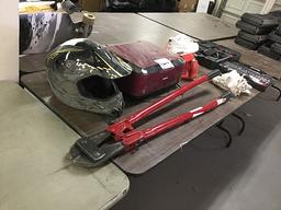 Tools, helmet, shoes, printer