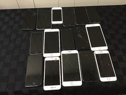 16 iphones, possibly locked, some damage
